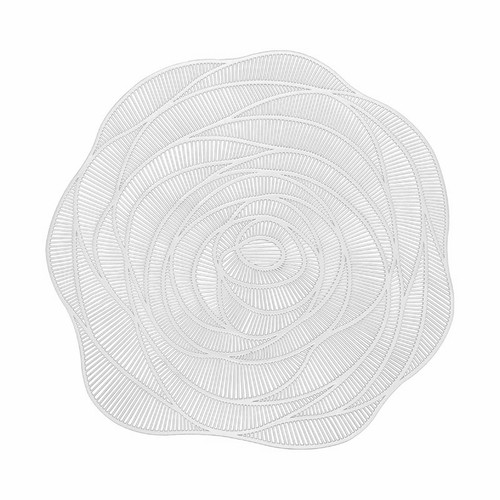 Rose Vinyl Placemat Hollow Round Plastic PVC Pressed Golden Dinning Table Mat - Picture 5 of 21