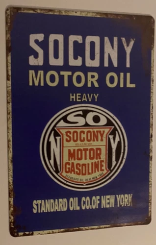 Socony Motor Oil Sign - Vintage Style - Metal - Gas & Oil