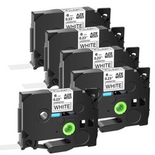 5PK Black on White Label Tape TZe-211 TZ-211 6mm for Brother P-touch PT-H110