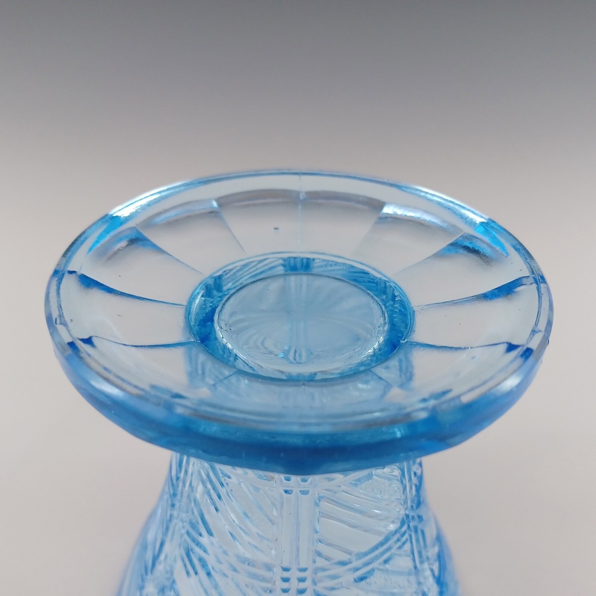 Vintage Art Deco Czech? 1930's Blue Glass Vase | eBay UK
