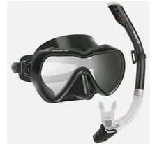 SwimStar Snorkel Set for Children Anti Fog Tempered Glass Snorkel Mask Black