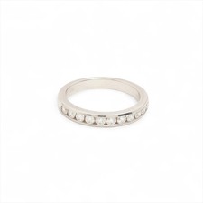 Tiffany Halbkreis Kanalfassung Diamant Ring Pt950 5,1 g