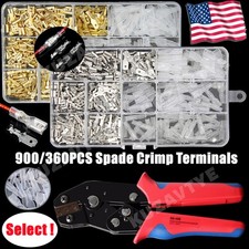 900/360X Assortment Male Female Spade Terminals Electrical Wire Crimp Connectors
