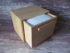 New CLEAN SKIN CLUB Towels XL  Luxe Bamboo Box Container w/Drawer  50 Ct Towels