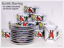 KEITH HARING Tasse Kaffeetasse Untertasse Kaf...
