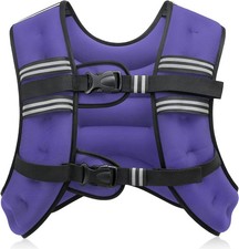 Weighted Training Vest 9.1kg Reflective Stripes Armband Pouch Men Women Violet