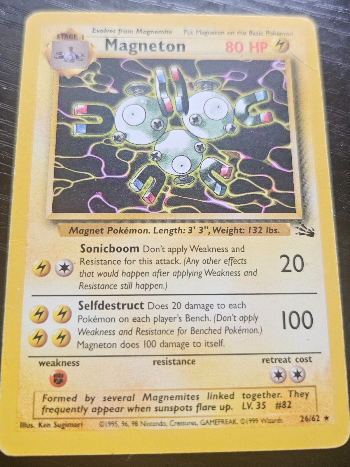 Pokemon Magneton 26/62 Fossil Unlimited Wizard of the coast 1999 Non-Holo