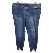 Lane Bryant Flex Magic Waistband Distressed High Rise Jegging Jeans 22