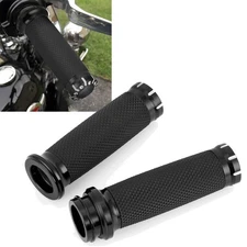 Black 1" Electronic Throttle Handle Bar Hand Grips For Harley Touring FXDR