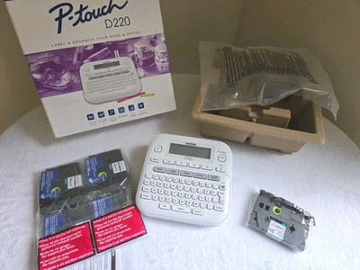Brother P-Touch PT-D220 Desktop Label Maker Machine + 4 Extra TZe Tapes Box 