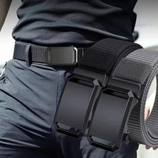 Automatic Canvas Tactical Belt Mens Quick Release Workwear Military Outdoor Pant