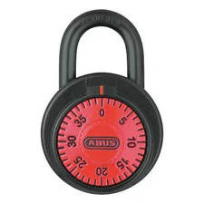 Abus 78/50 Red Combination Padlock, Front, Black/Silver