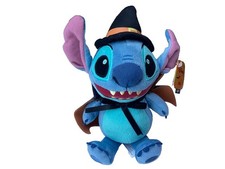 Disney STITCH Halloween Vampire Witch Hat Cape Plush Just Play 9.5  NWT