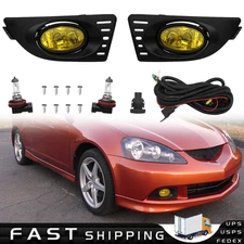 Pair Yellow Lens Fog Lights W/Wiring Switch ＆ Bulbs For 2005 2006 2007 Acura RSX