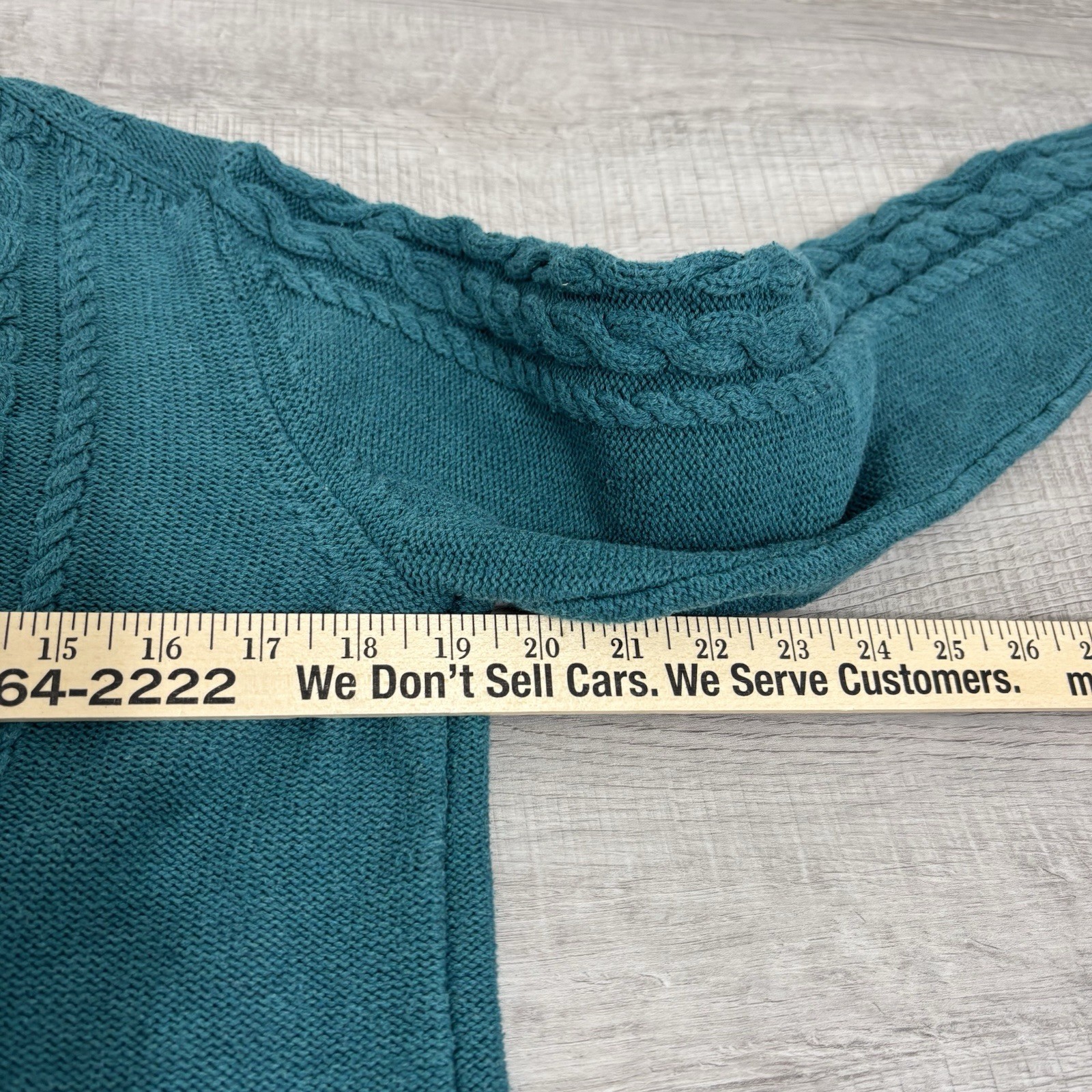 L.L. Bean Solid Teal Cable Knit Pullover Sweater … - image 6