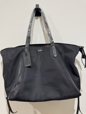 Botkier New York Black Large Tote Bag Zip Top side zippers Lined Pockets travel