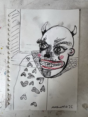 HASWORLD Original Gemälde ABSTRAKTER EXPRESSIONISMUS Zeichnung KUNST Künstler A5