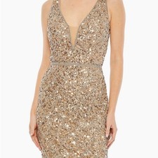 Mac Duggal gold Sequin Cocktail Dress