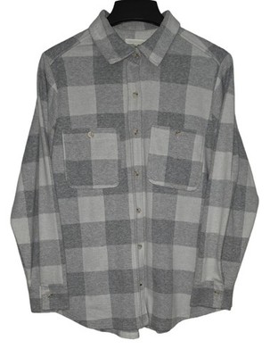 Ultra Flirt Light Gray & White Plaid Soft Long Sleeve Flannel Women's Size 1X