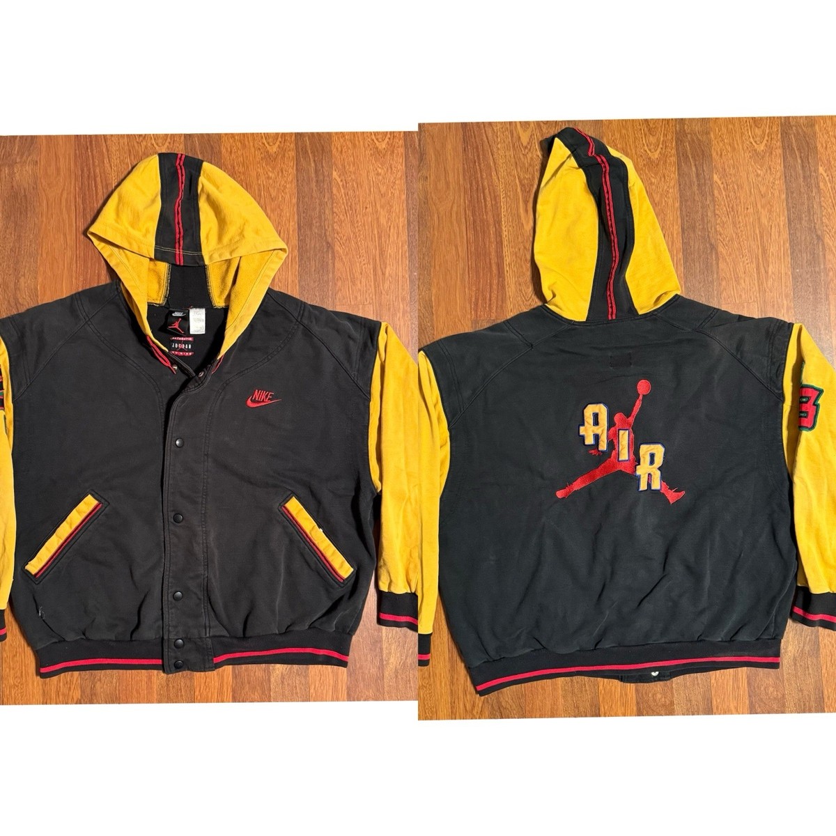 Rare 1990 Nike Air Jordan 23 Hoodie Yellow, Black and Red L | eBay