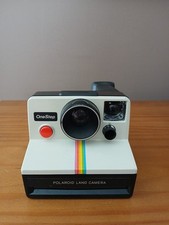 Polaroid OneStep SX-70 Land Camera Rainbow Stripe Land Vintage Not Tested White