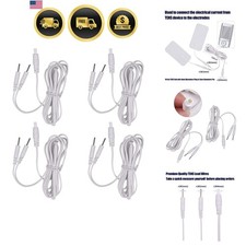 4 Count TENS Wires Pin Electrode Wires for TENS Unit Electrodes Cords Lead Wi...