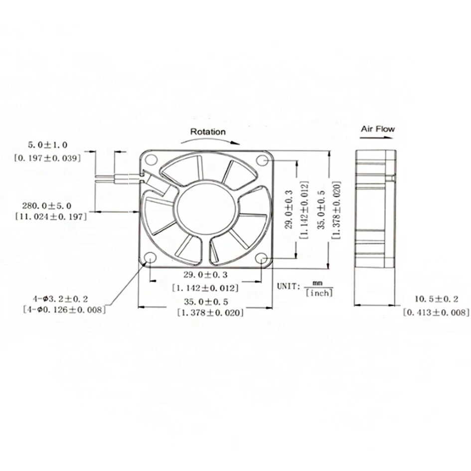 Lüfter DC Brushless 35x35x10mm 5V 12V 24V 2Pin für Computer , 3D Drucker - Bild 2 von 4