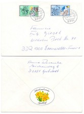 128191 - Michel n. 1274-1275 - ricevuta - Brokstedt 15.4.1986 per Eberswalde-Finow