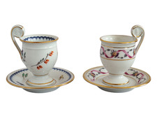 Tazzine caffè Richard Ginori porcellana Manifattura Doccia Firenze Impero