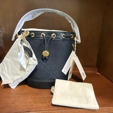 Tory Burch T Monogram Mini Bucket Bag Crossbody in Black NWT 152130