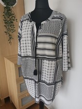 Tunika Longbluse  BONPRIX (46)  XL Schwarz weiß Curvy Oversize ETHNO Bluse lang