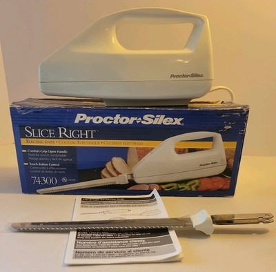 Proctor Silex Electric Knife Slice Right White Model 74300 Tested And Works