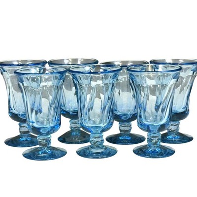 Fostoria Retired 1958-1982 'Jamestown Blue' Footed Juice Glasses-Set of 7