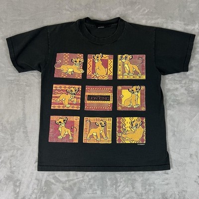Vintage Disney Lion King Promo Shirt Mens M Black Simba Graphic Squares Cartoon
