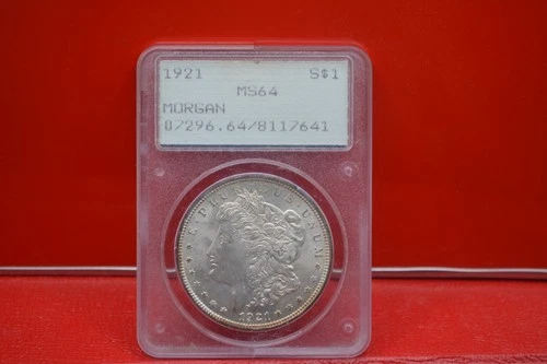 1921 MORGAN SILVER DOLLAR UNCIRCULATED MS64 PCGS