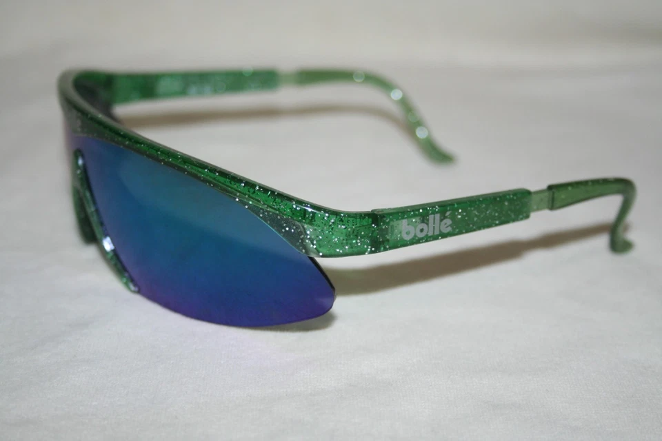 DE COLECCIÓN BOLLE MUY RARAS GAFAS DE SOL VERDE JADE BRILLANTE LENTES MORADAS ESTUCHE AJUSTABLE Foto 4 de 4