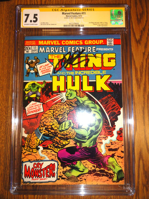 Marvel Merkmal #11 Selten Signatur Serie Starlin Cgc Ss 1st Druck Hulk Vs Sache