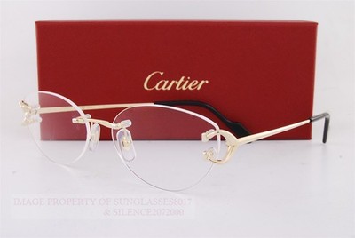 Closeout New Authentic Cartier Eyeglass Frames CT 0487/O 001 Rimless Gold 57mm