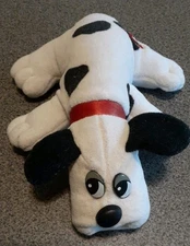 1986 Tonka Pound Puppy White w/ Spots Plush Stuffed Toy 7" Dalmatian Open Eyes