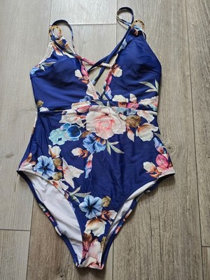 Badeanzug Cupshe Größe M blau mit Blumen
