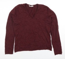 Deane & White Women's Red 100% Cashmere V-Neck Jumper Size M