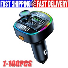 Bluetooth 5.0 Car Wireless FM Transmitter A dapter USB PD Charger AUX Hands LOT