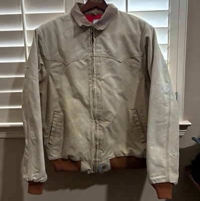 Vintage 80s/90s Carhartt Western Yoke Santa Fe Jacket - Red Quilted Lining
