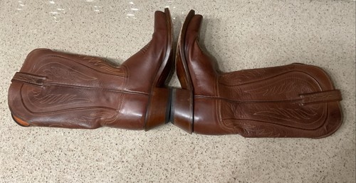 Lucchese Brown Leather Western Cowboy Boots Size 5.5B - Picture 9 of 17