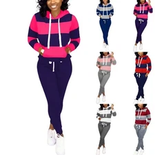 Womens 2Pcs Long Sleeve Tracksuit Athletic Loungewear Casual Jogging Suit Set