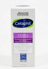 Cetaphil DERMA CONTROL 4oz Oil Absorbing Moisturizer SPF 30 oily sensitive 2027