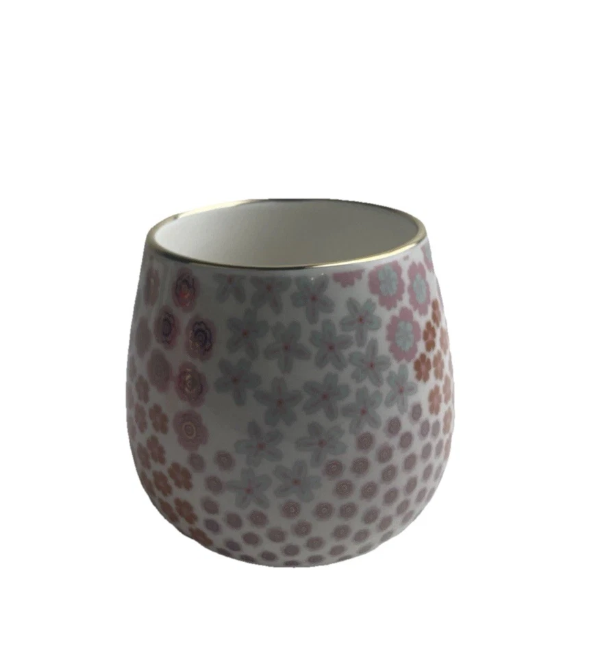 Taza de tomillo y gres de mesa con mango dorado recortada 16 oz floral - beige Foto 4 de 4