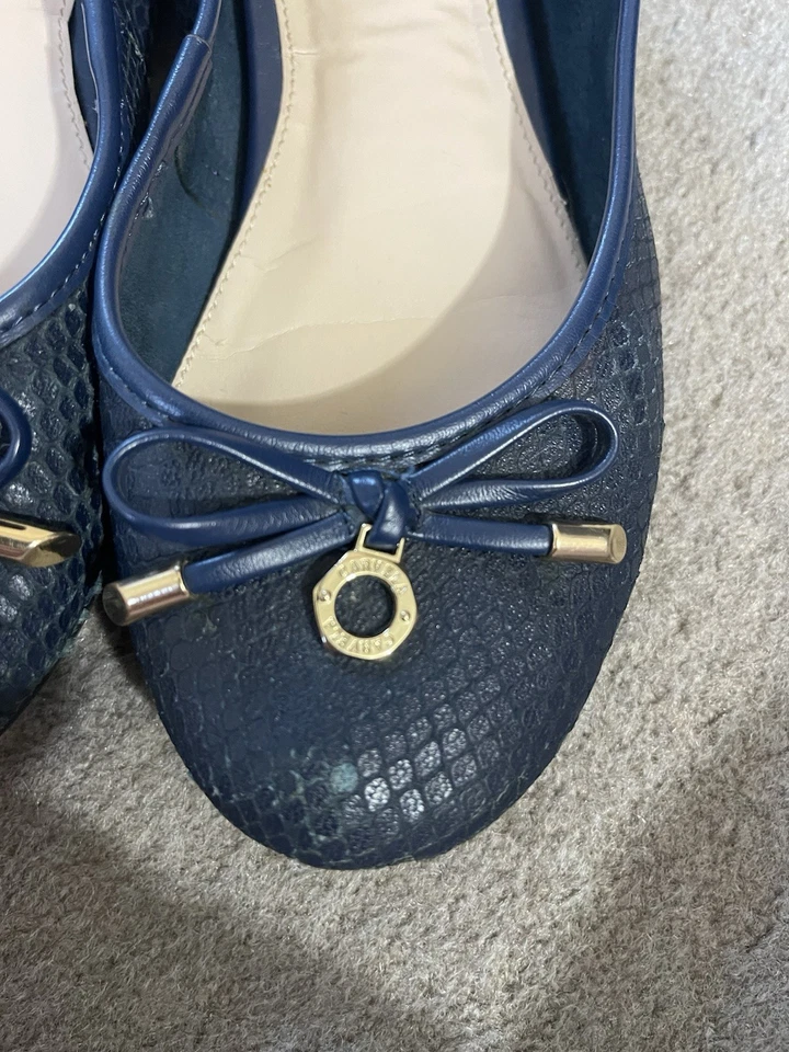 Carvela Dune Ballet Flat Pumps Size 4 37 Animal Print Blue Tan Office Casual - Image 4 of 4