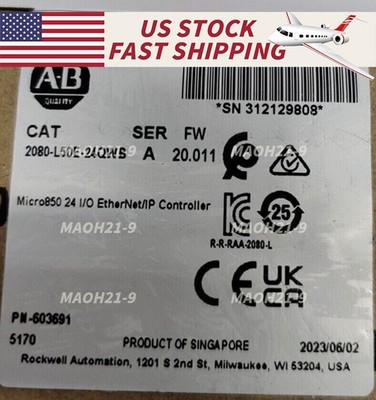 NEW ALLEN BRADLEY 2080-L50E-24QWB ETHERNET/IP CONTROLLER (NEW FACTORY SEALED)