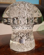 Splendido Fungo in Vetro Maculato Pulegoso "CAV cristal Snc Genova" Italy 1960ca